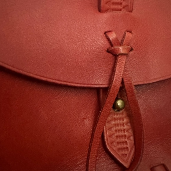 MADEWELL Red Small LEATHER FLAP COVER HANDMADE SADDLE MESSENGER Crossbody - Picture 3 of 11